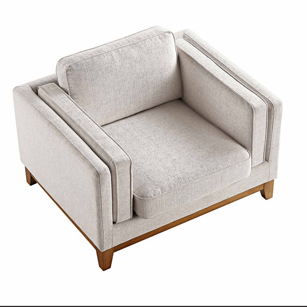 Dipley Oatmeal Fabric Sofa, 1-Seater