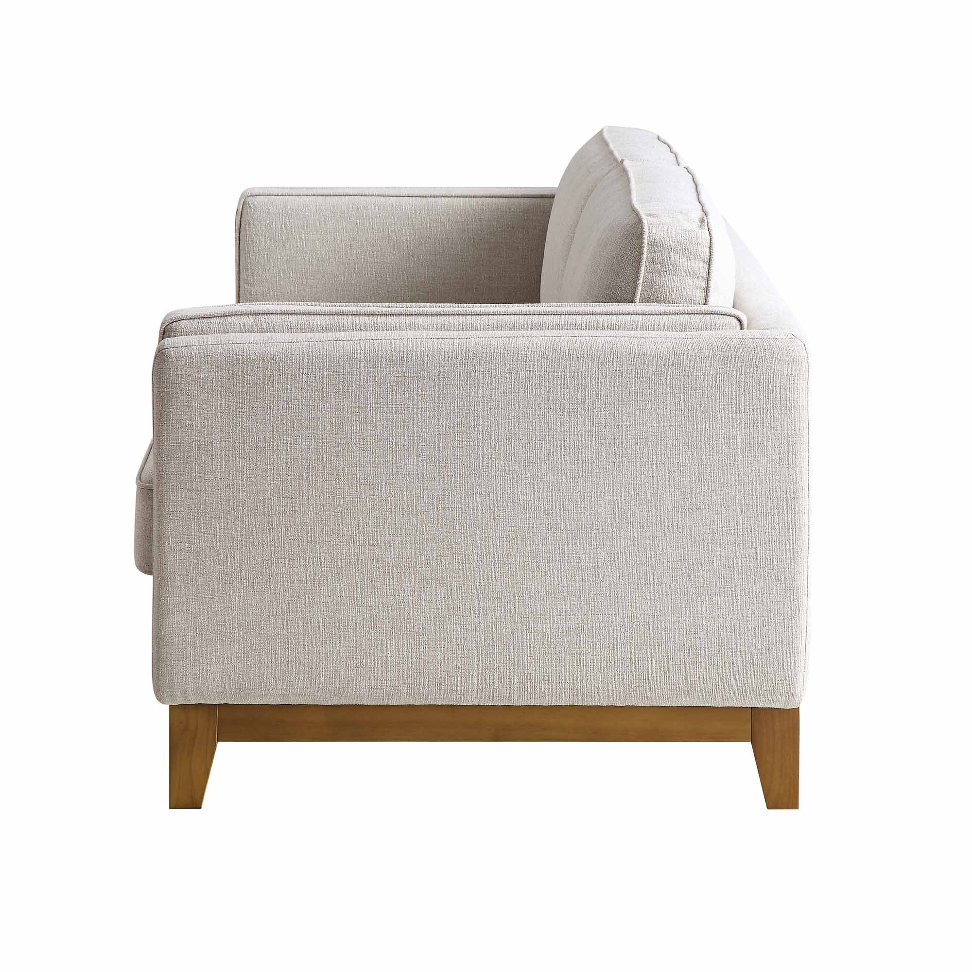 Dipley Oatmeal Fabric Sofa, 3-Seater