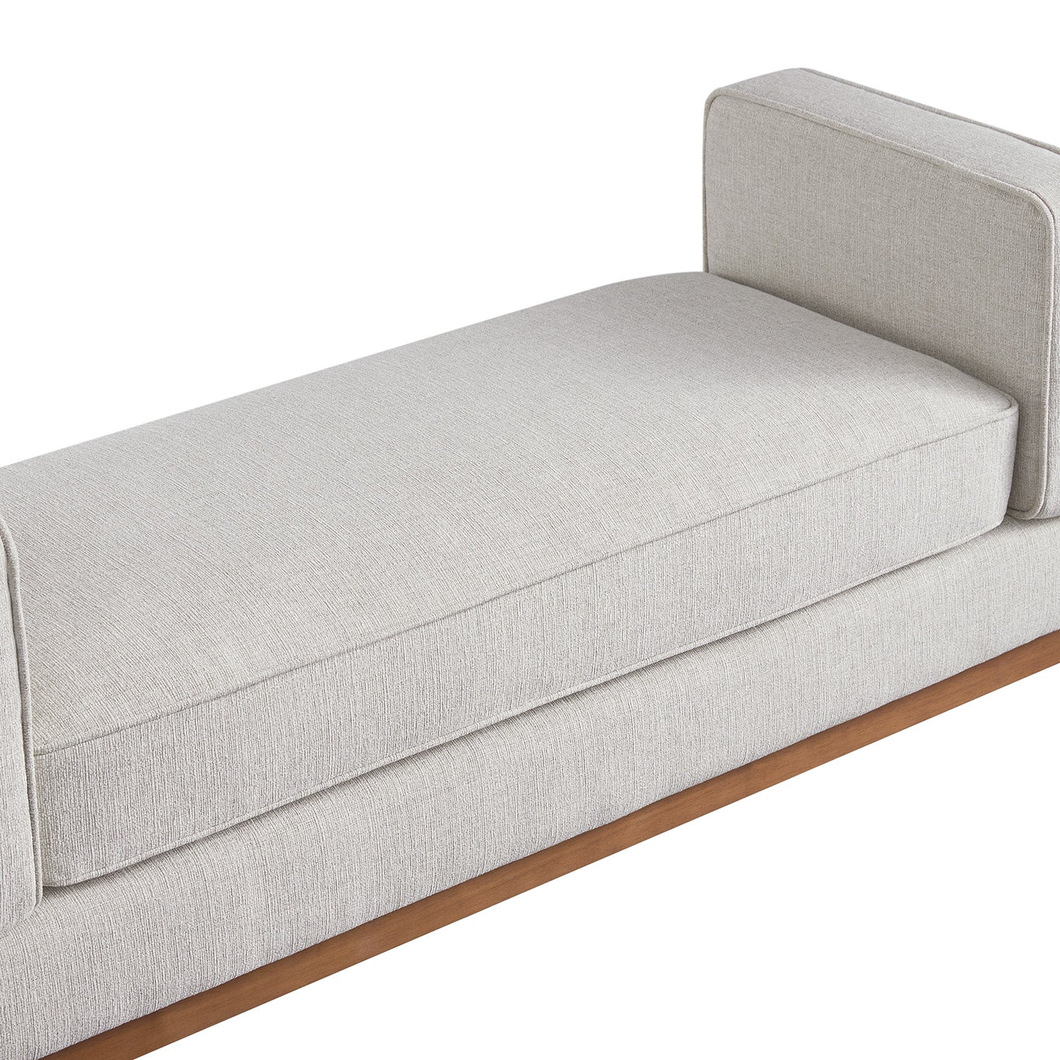 Dipley Oatmeal Woven Fabric Upholstered Bench