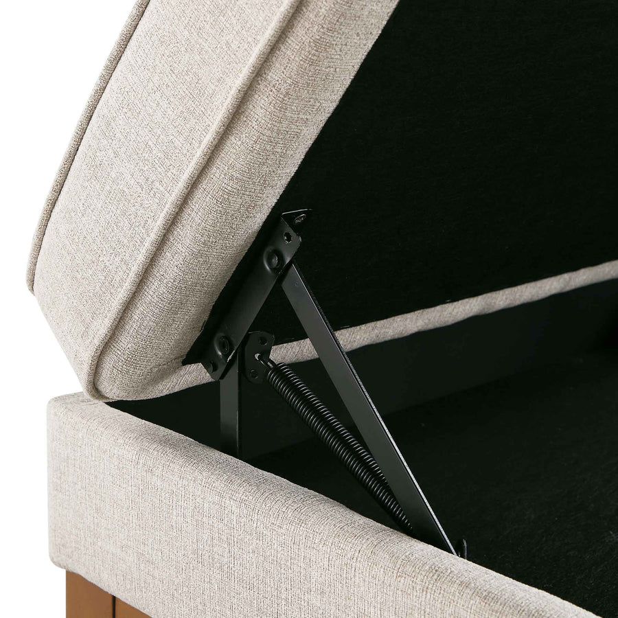 Dipley Oatmeal Fabric Storage Footstool - daals