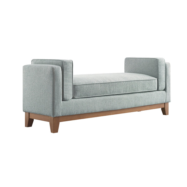 Dipley Sage Woven Fabric Upholstered Bench - daals