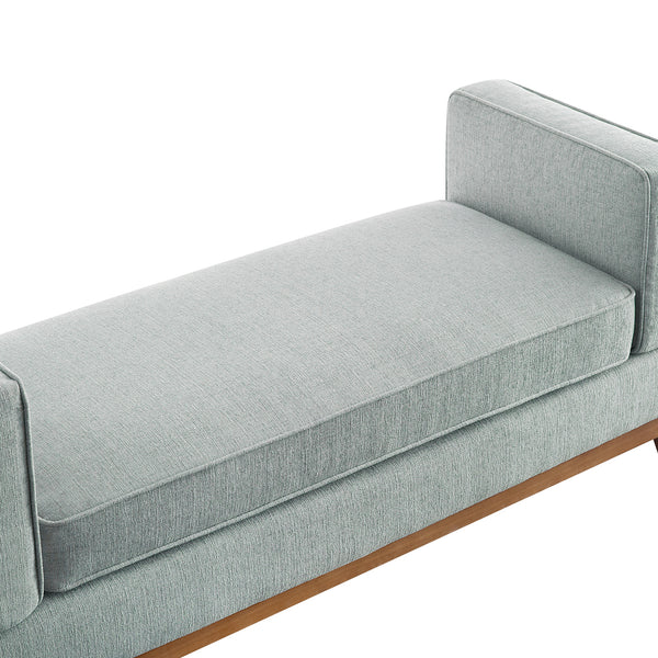 Dipley Sage Woven Fabric Upholstered Bench - daals