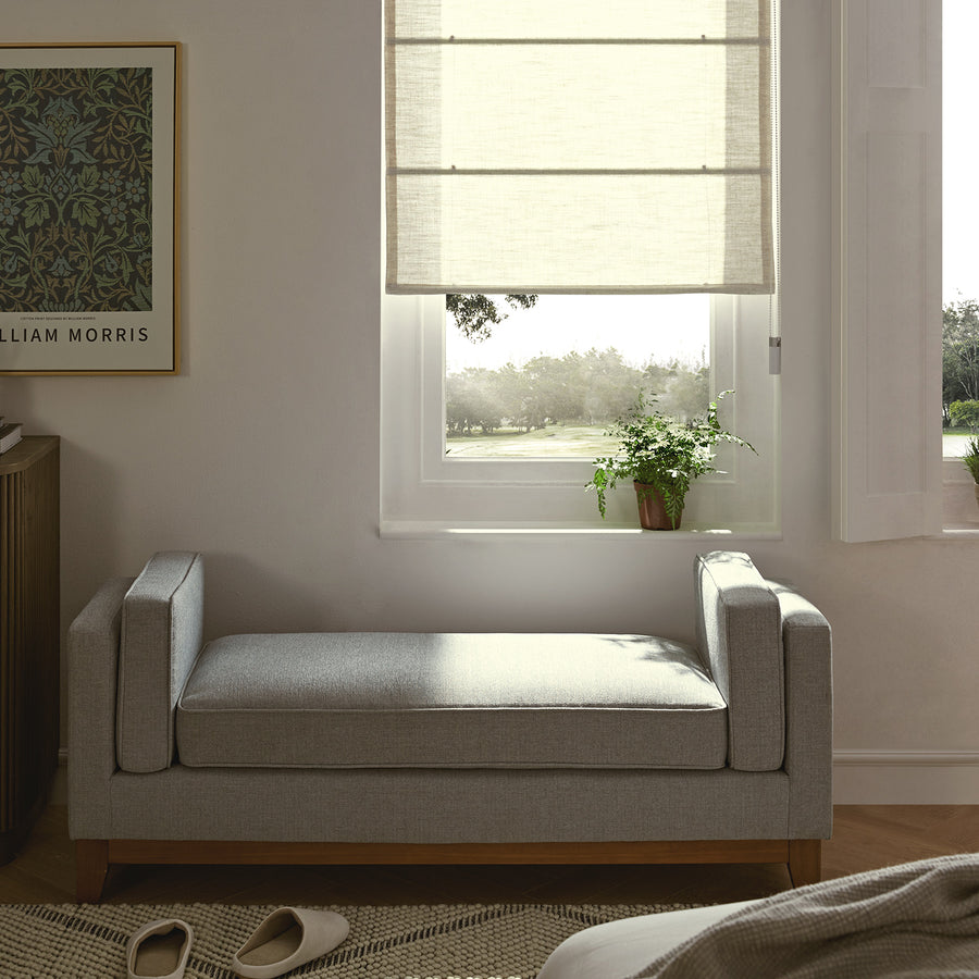 Dipley Sage Woven Fabric Upholstered Bench