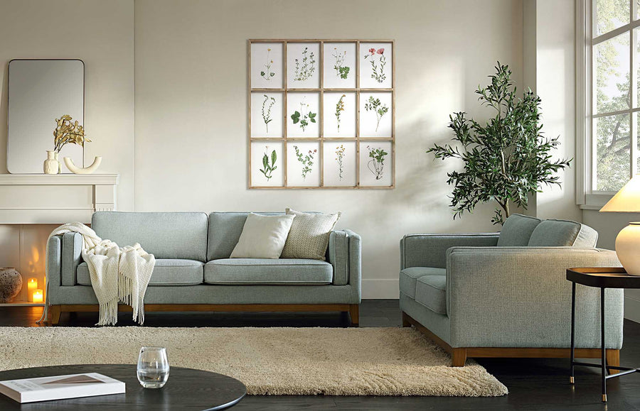Dipley Sage Fabric Sofa, 3-Seater