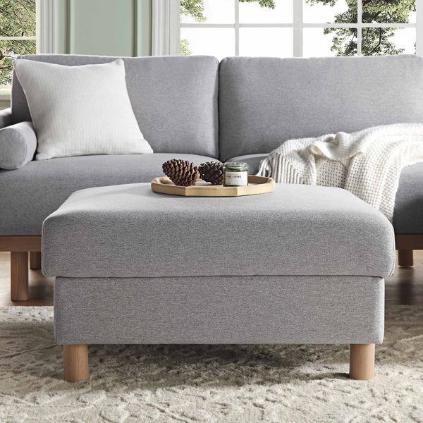 Timber Grey Marl Fabric Storage Ottoman