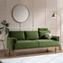 Timber Fern Green Velvet Sofa, 3 - Seater - daals