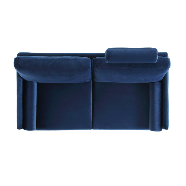 Timber Navy Blue Velvet Sofa, 2-Seater
