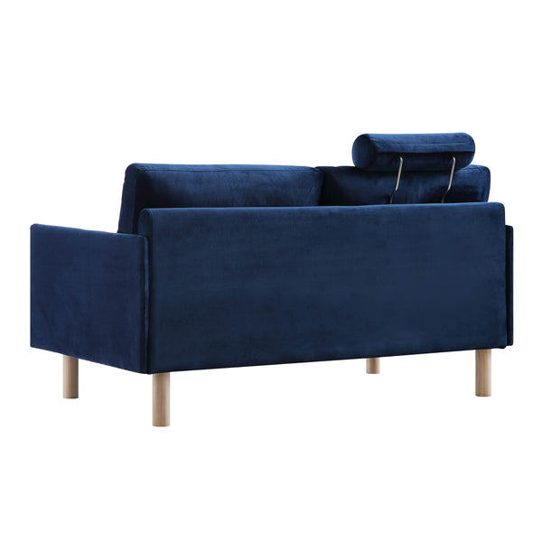 Timber Navy Blue Velvet Sofa, 2-Seater