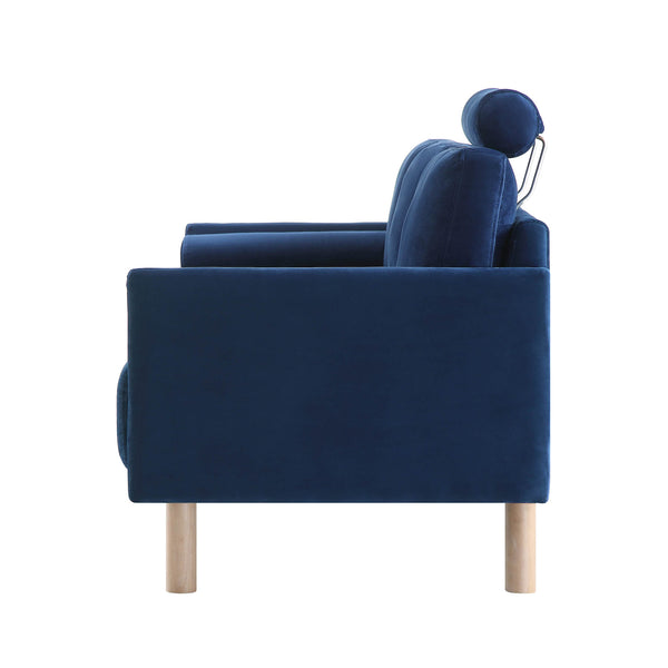 Timber Navy Blue Velvet Sofa, 3Seater daals