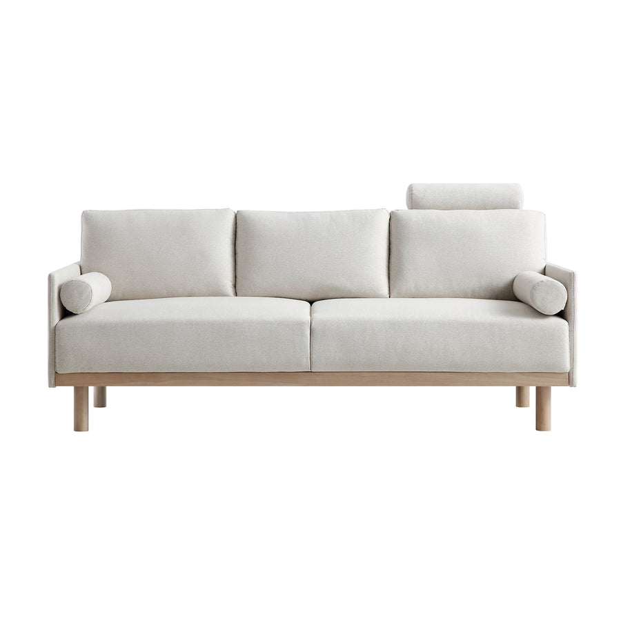 Timber Oatmeal Fabric Sofa, 3-Seater