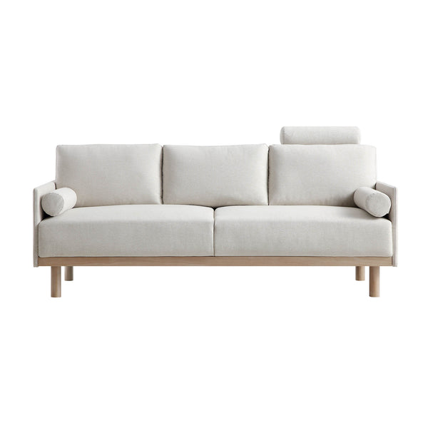 Timber Oatmeal Fabric Sofa, 3-Seater