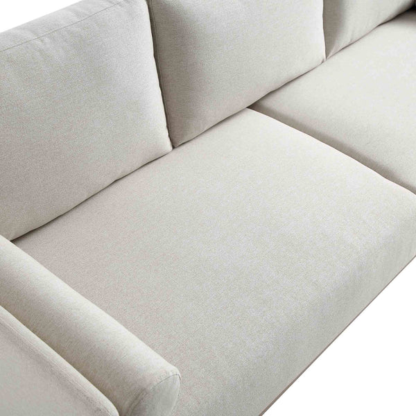 Timber Oatmeal Fabric Sofa, 3-Seater