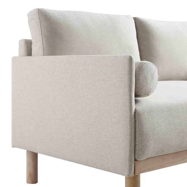 Timber Oatmeal Fabric Sofa, 3-Seater
