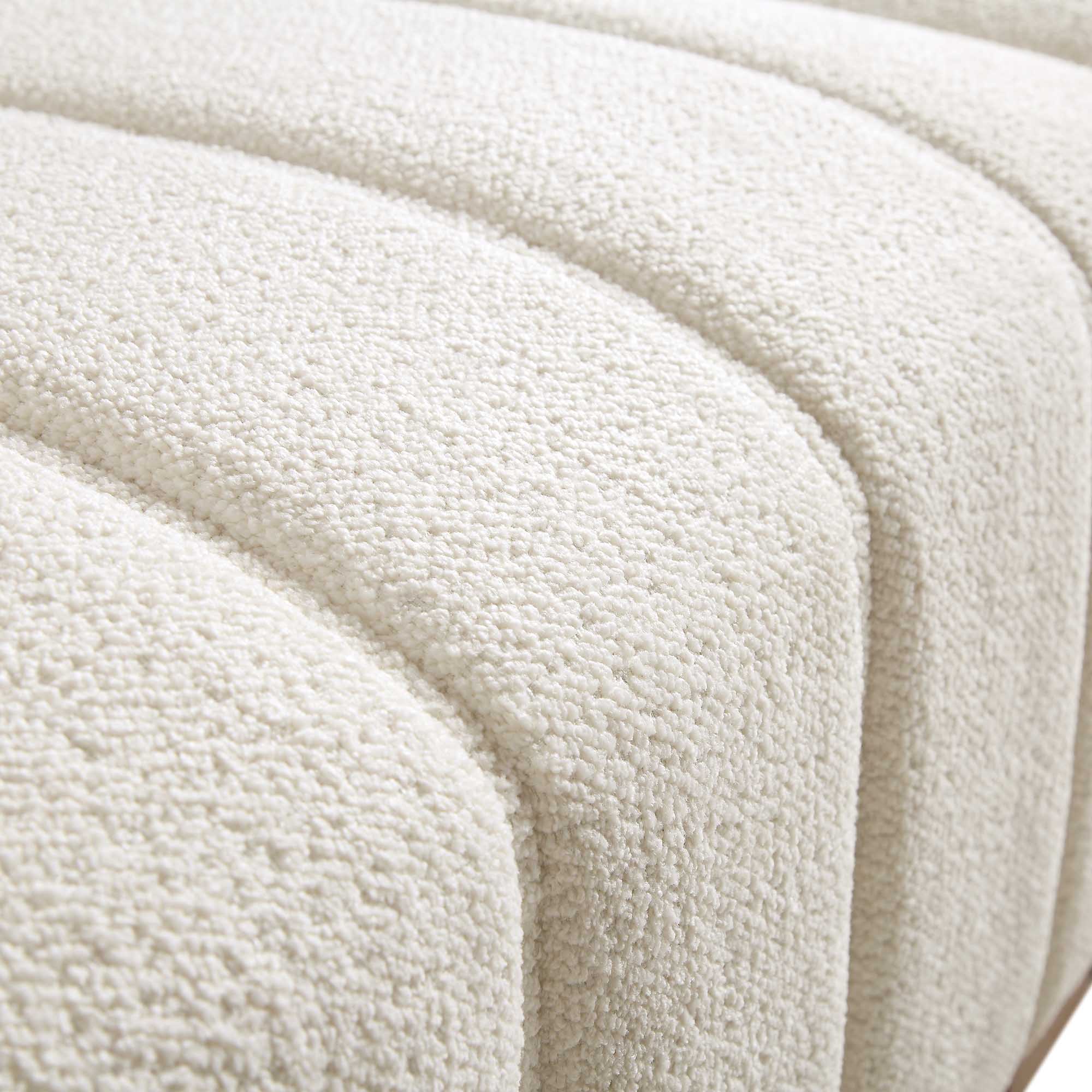 Belsize Beige Boucle Sofa with Wooden Base, 3-Seater | daals