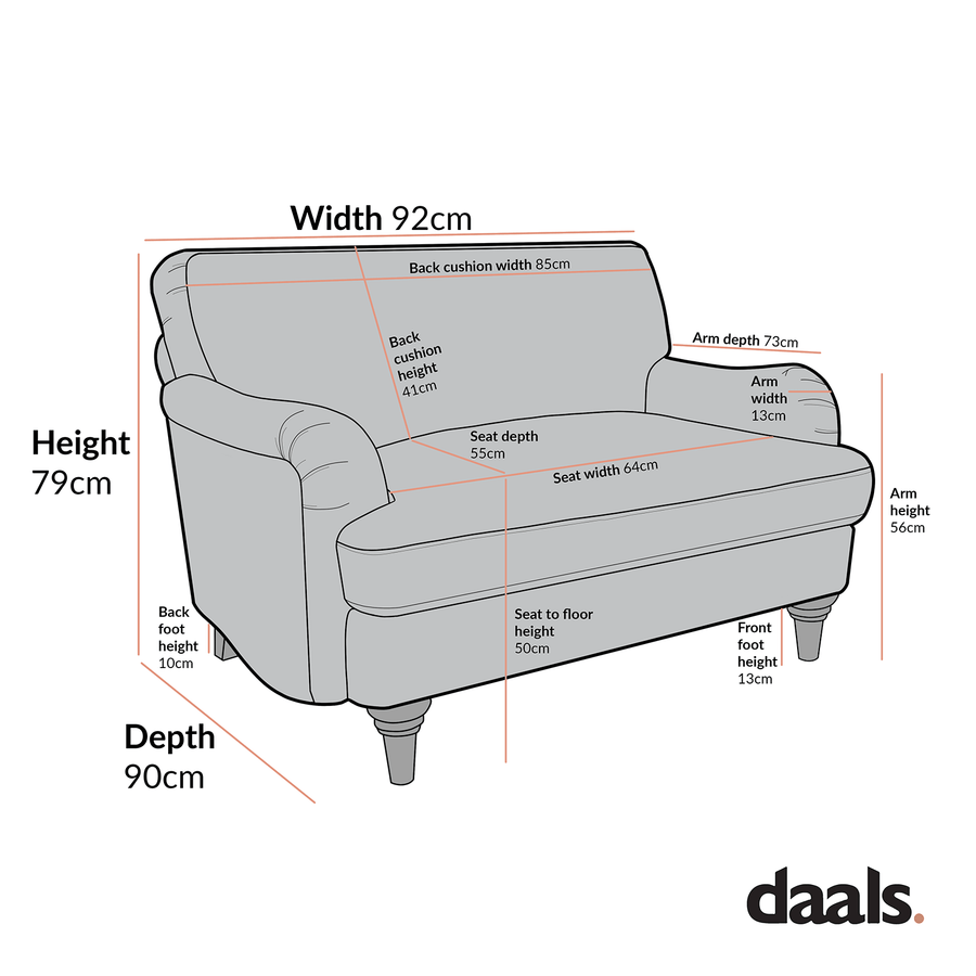 Daphnis Blue Striped Linen Blend Sofa, 1-Seater