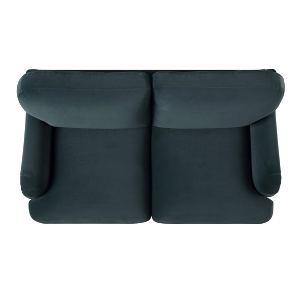 Daphnis Aegean Blue Velvet Sofa, 2-Seater