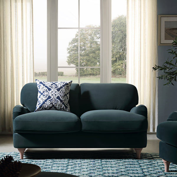 Daphnis Aegean Blue Velvet Sofa, 2-Seater daals