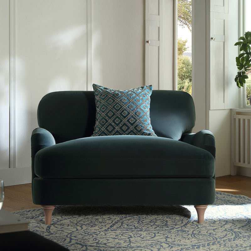 Daphnis Aegean Blue Velvet Sofa, Loveseat - daals