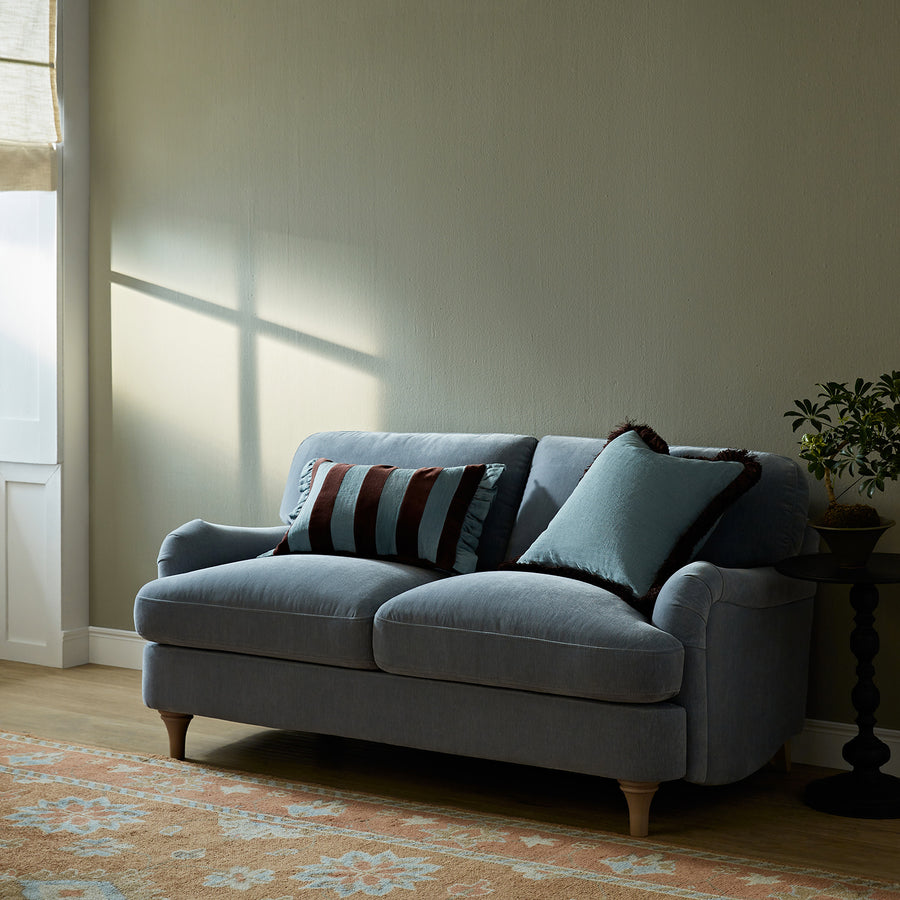 Daphnis Soft Blue Chenille Sofa, 2-Seater