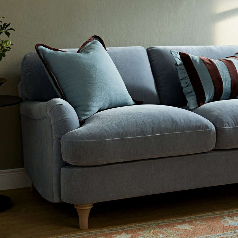 Daphnis Soft Blue Chenille Sofa, 2-Seater