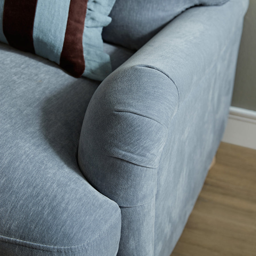 Daphnis Soft Blue Chenille Sofa, 2-Seater