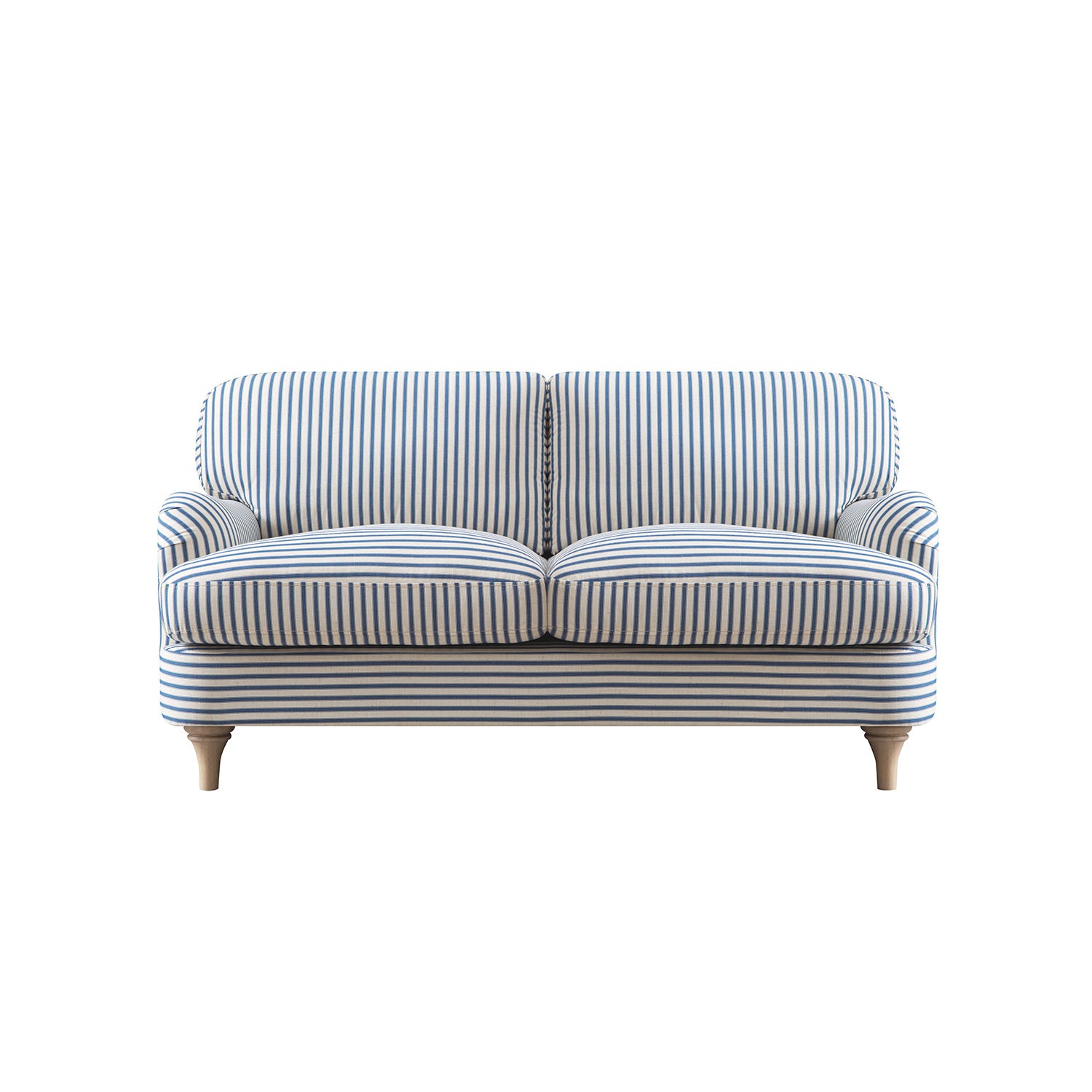 Daphnis Blue Striped Linen Blend Sofa, 2-Seater