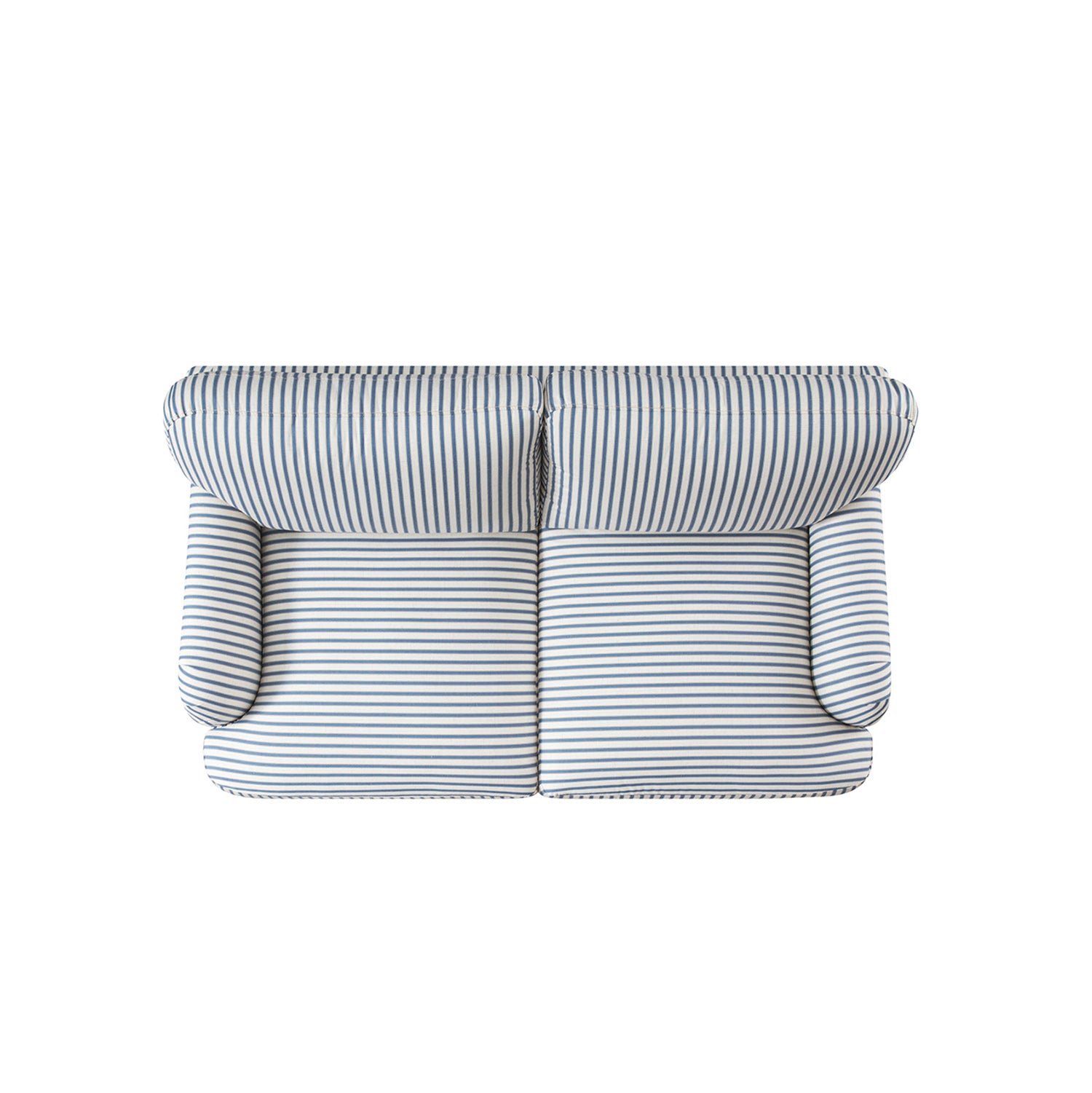 Daphnis Blue Striped Linen Blend Sofa, 2-Seater