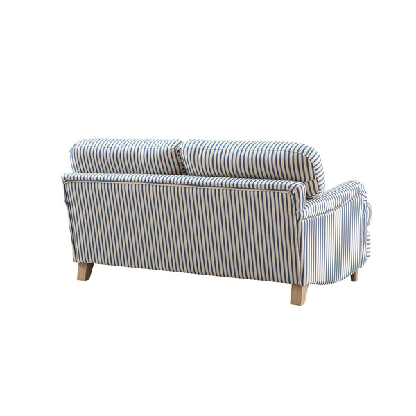 Daphnis Blue Striped Linen Blend Sofa, 2-Seater