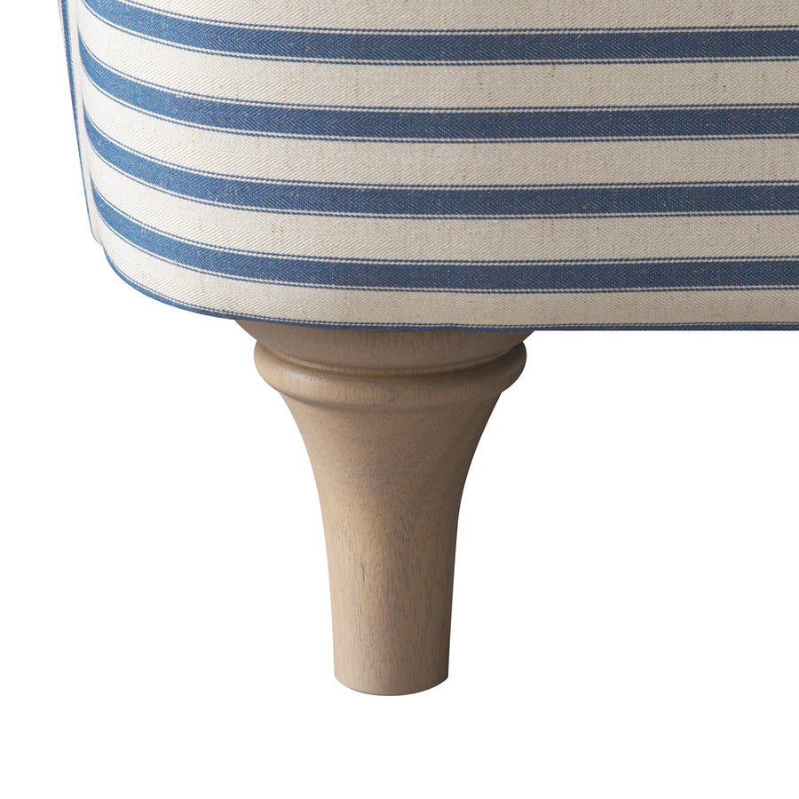 Daphnis Blue Striped Linen Blend Sofa, Loveseat