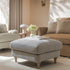 Daphnis Blue Striped Linen Blend Footstool - daals