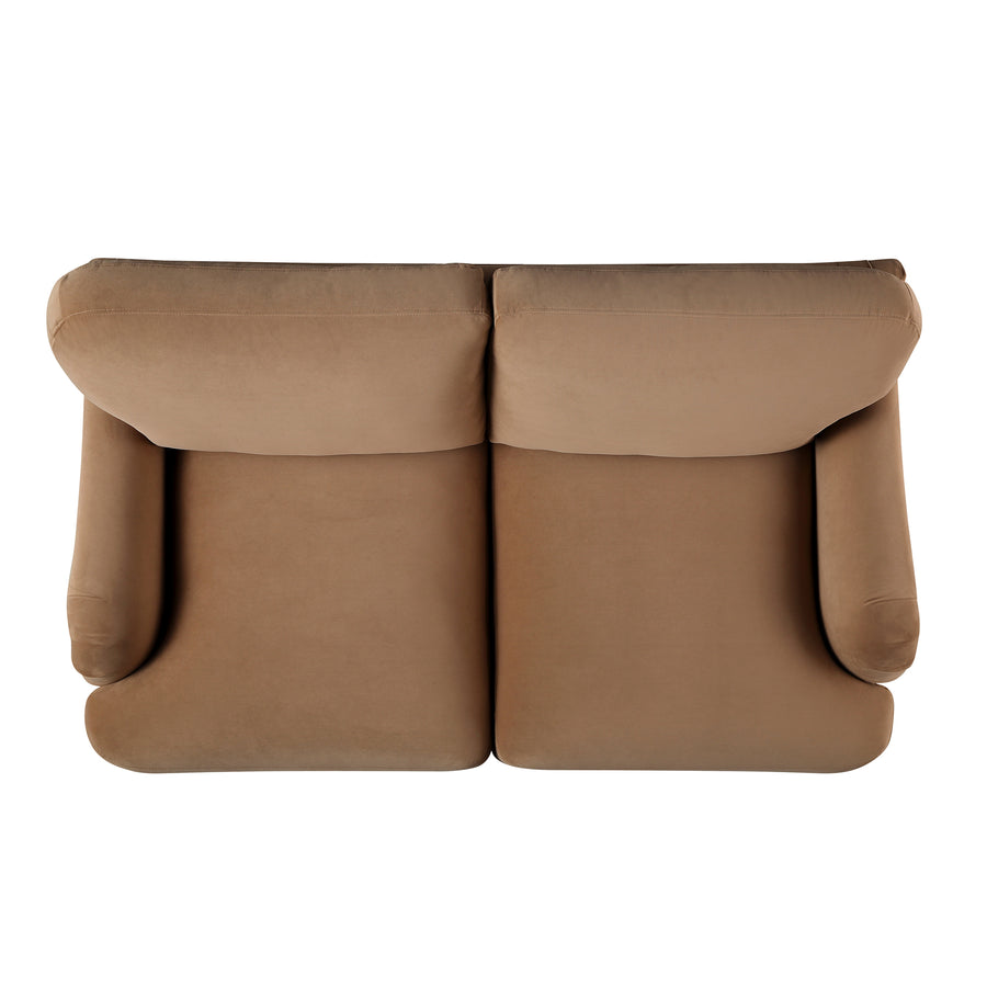 Daphnis Camel Velvet Sofa, 2 - Seater - daals