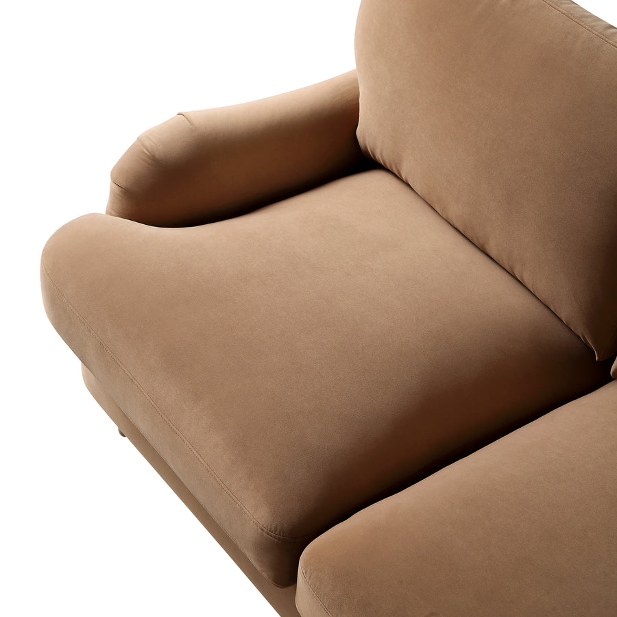 Daphnis Camel Velvet Sofa, 2 - Seater - daals