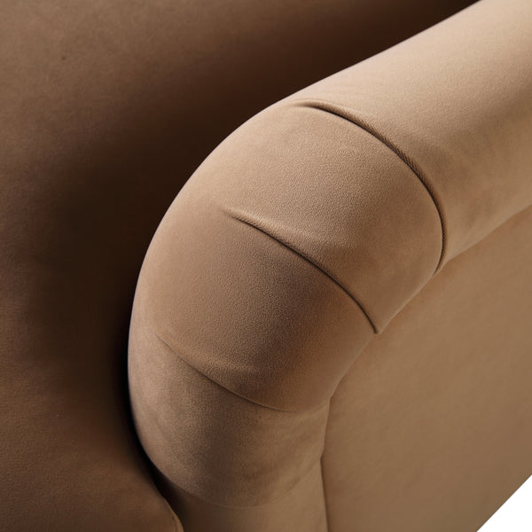 Daphnis Camel Velvet Sofa, 2-Seater