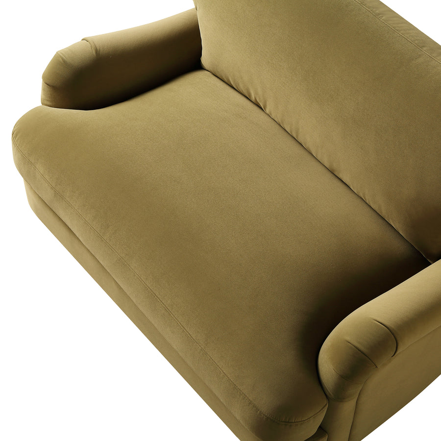 Daphnis Fudge Velvet Sofa, Loveseat