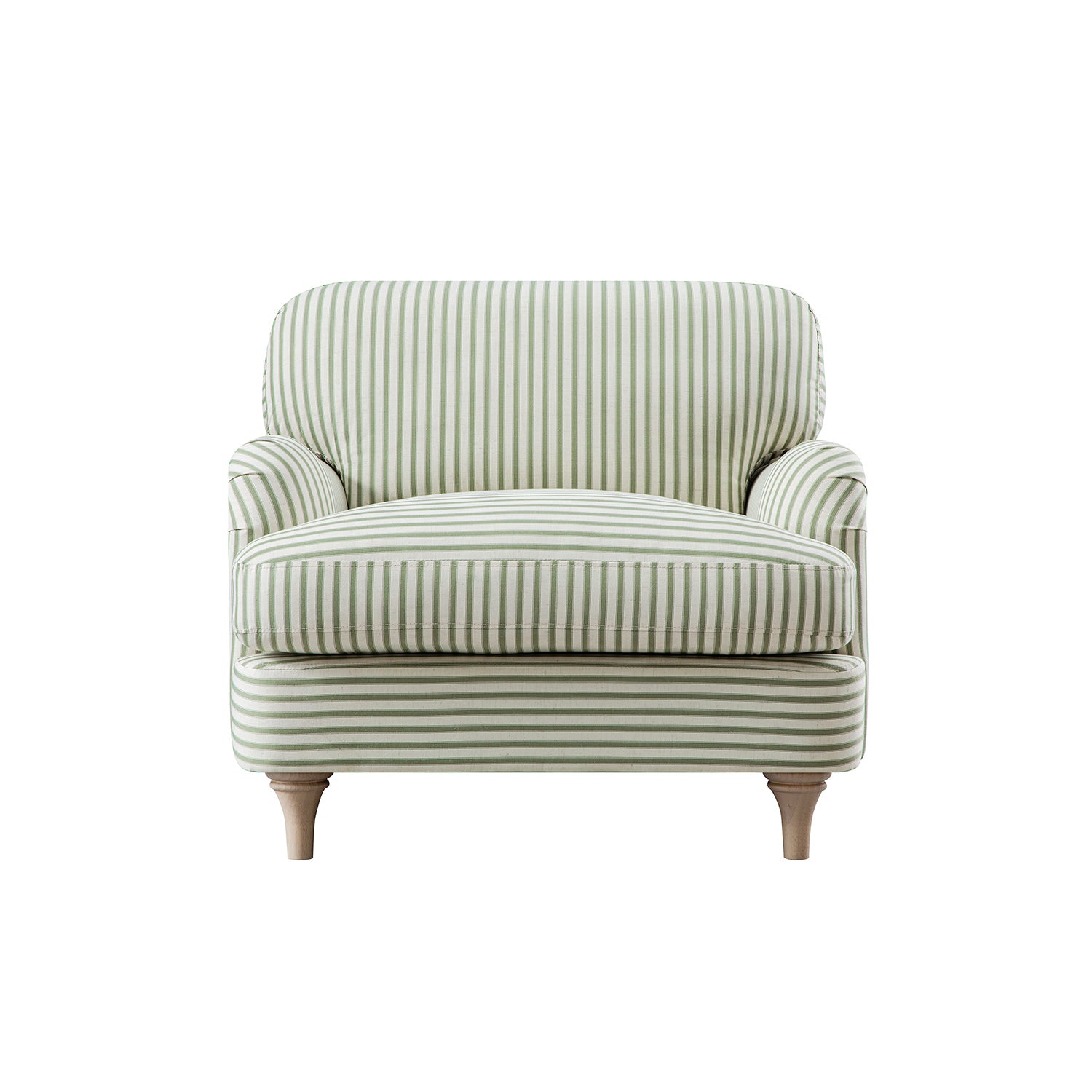 Daphnis Green Striped Linen Blend Sofa, 1-Seater