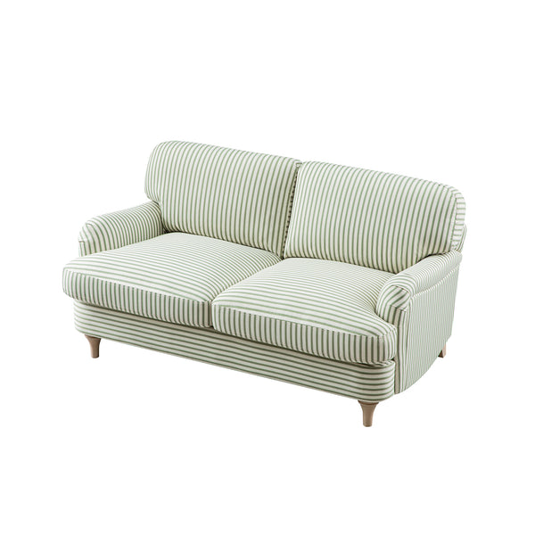Daphnis Green Striped Linen Blend Sofa, 2-Seater