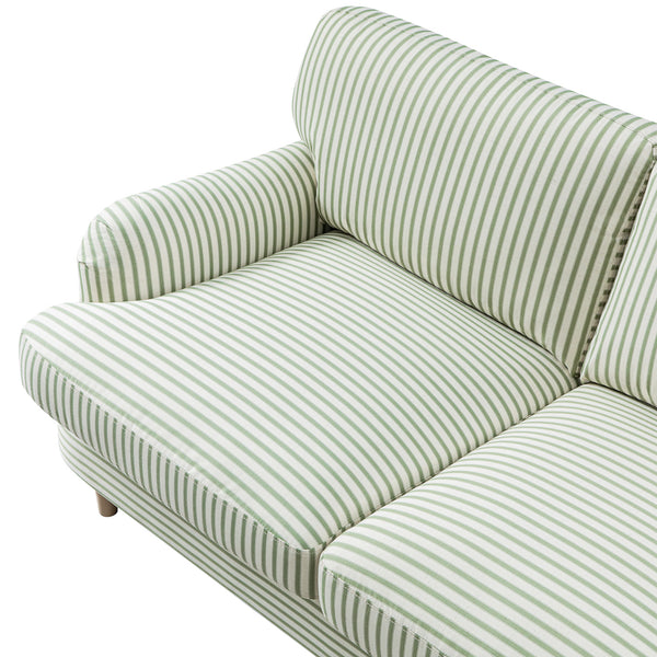 Daphnis Green Striped Linen Blend Sofa, 2-Seater