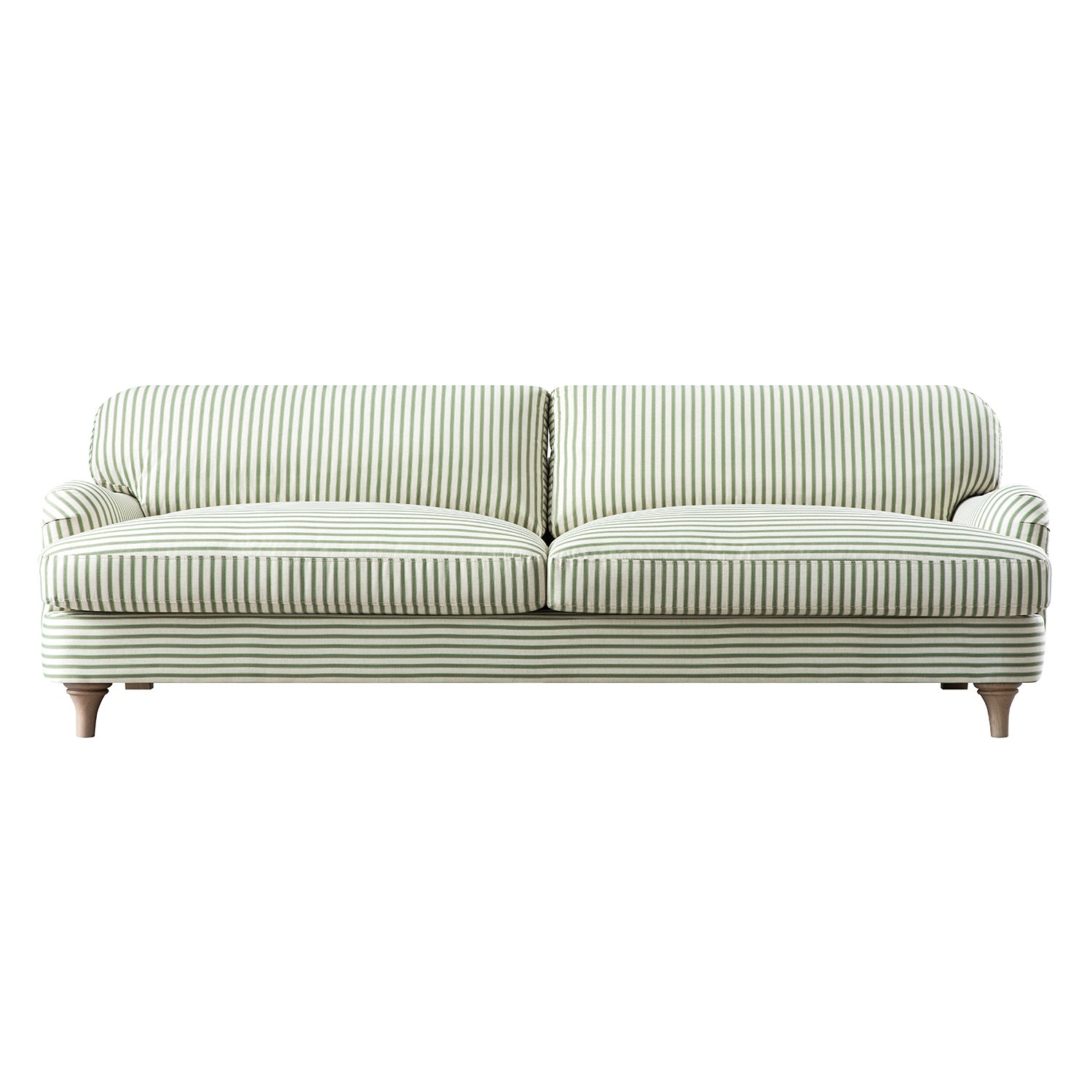 Daphnis Green Striped Linen Blend Sofa, 3-Seater