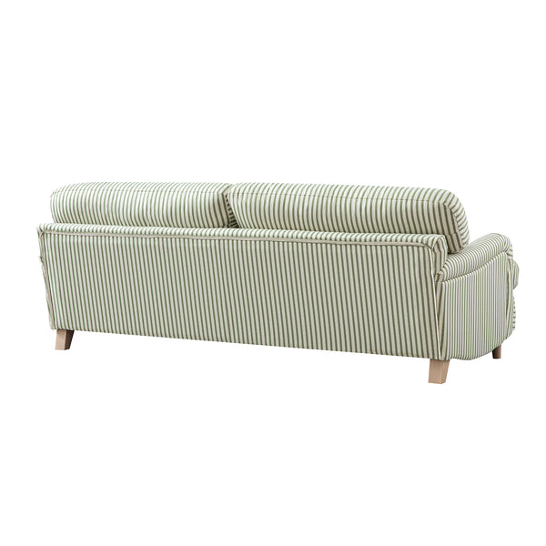 Daphnis Green Striped Linen Blend Sofa, 3-Seater