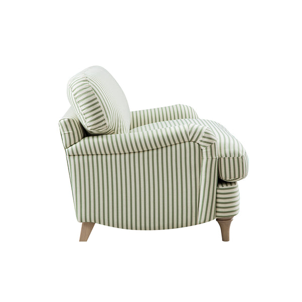 Daphnis Green Striped Linen Blend Sofa, Loveseat