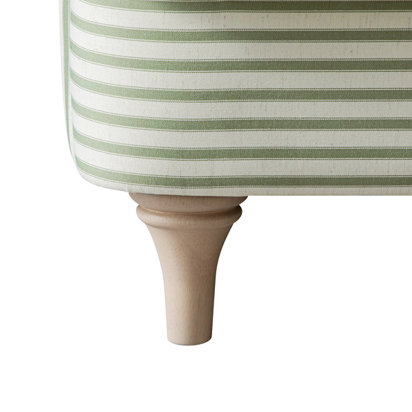 Daphnis Green Striped Linen Blend Sofa, Loveseat