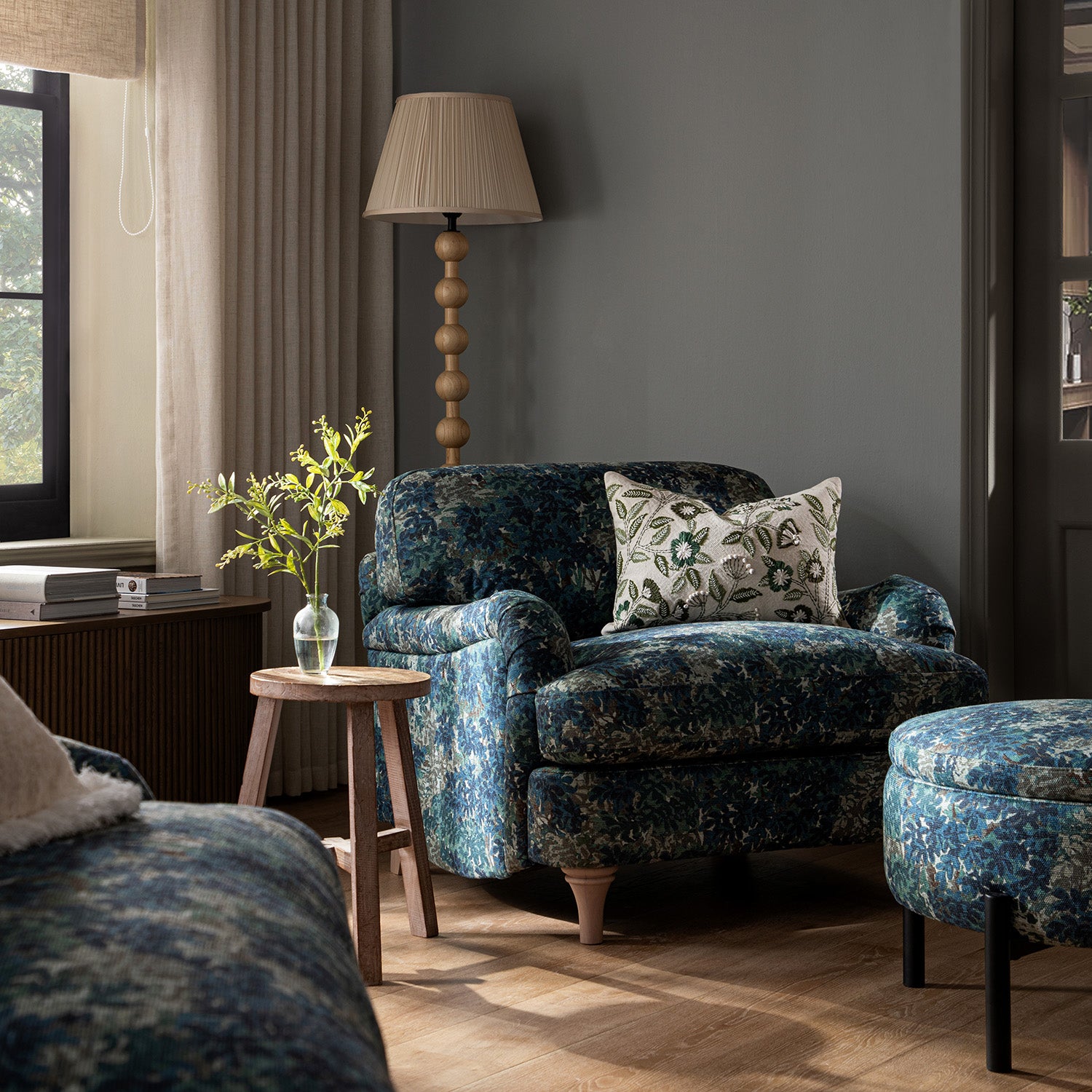 Daphnis Julien Linen Blend Patterned Sofa, 1-Seater - daals