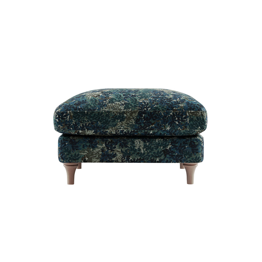 Daphnis Julien Linen Blend Patterned Footstool