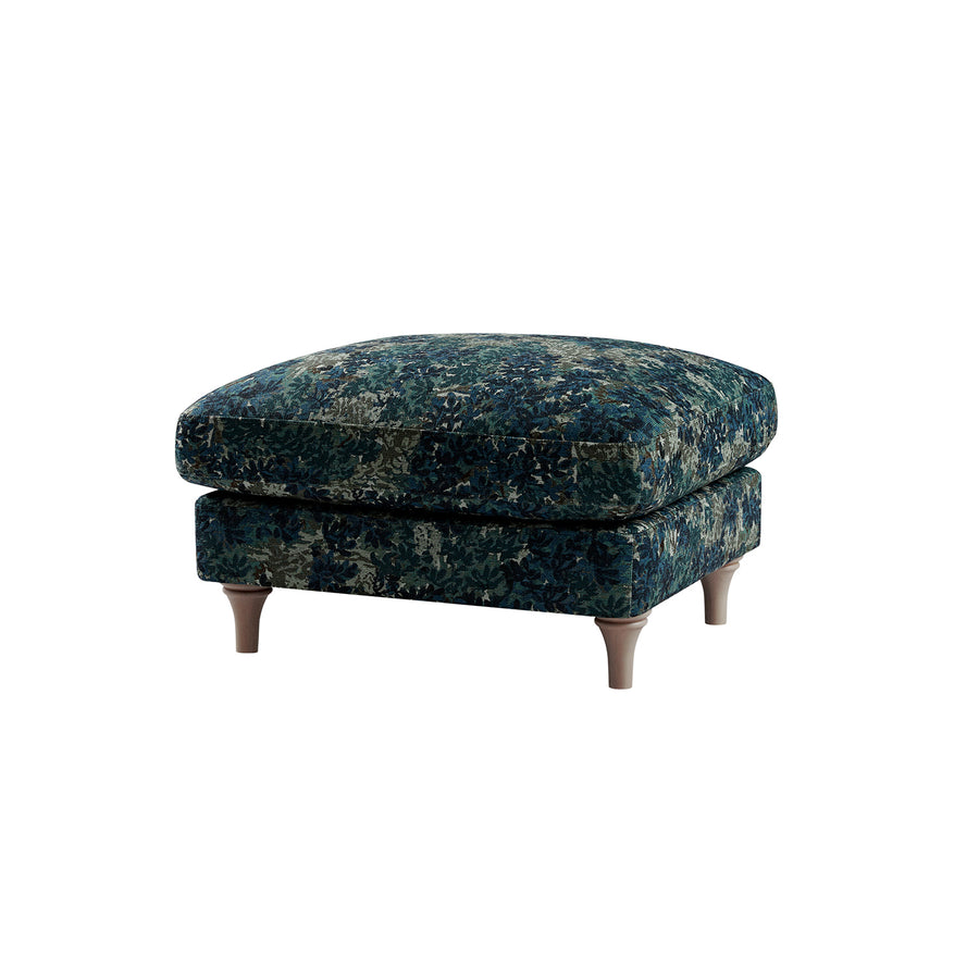 Daphnis Julien Linen Blend Patterned Footstool