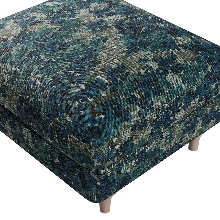 Daphnis Julien Linen Blend Patterned Footstool