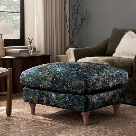 Daphnis Julien Linen Blend Patterned Footstool