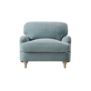 Daphnis Soft Blue Chenille Sofa, 1-Seater