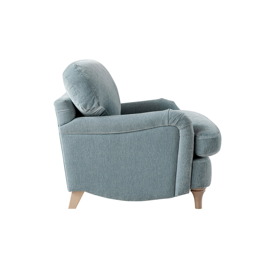 Daphnis Soft Blue Chenille Sofa, 1-Seater - daals