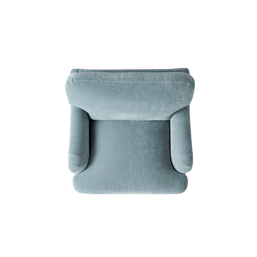 Daphnis Soft Blue Chenille Sofa, 1-Seater - daals