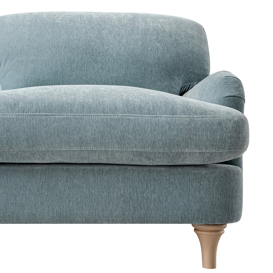 Daphnis Soft Blue Chenille Sofa, 1-Seater - daals
